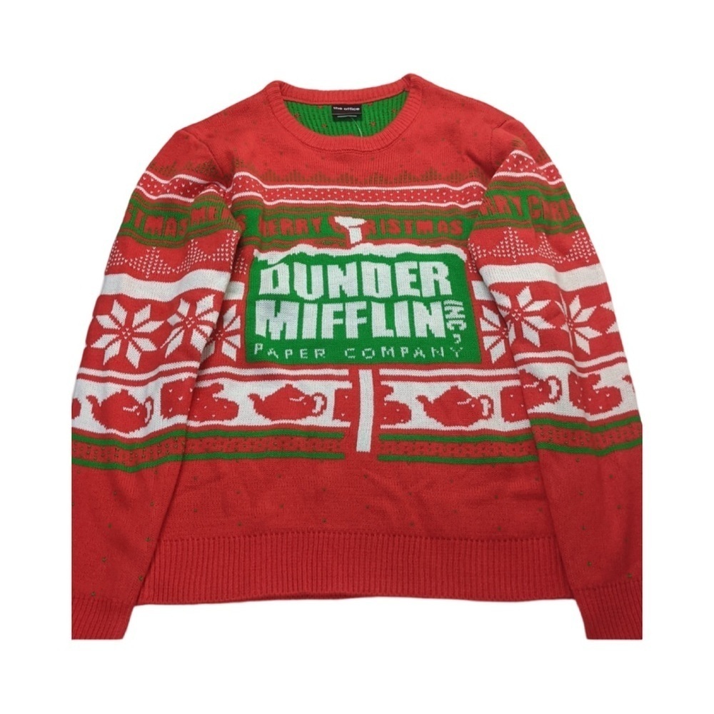 The Office Dunder Mifflin Christmas Ugly Sweater Holiday Size L
